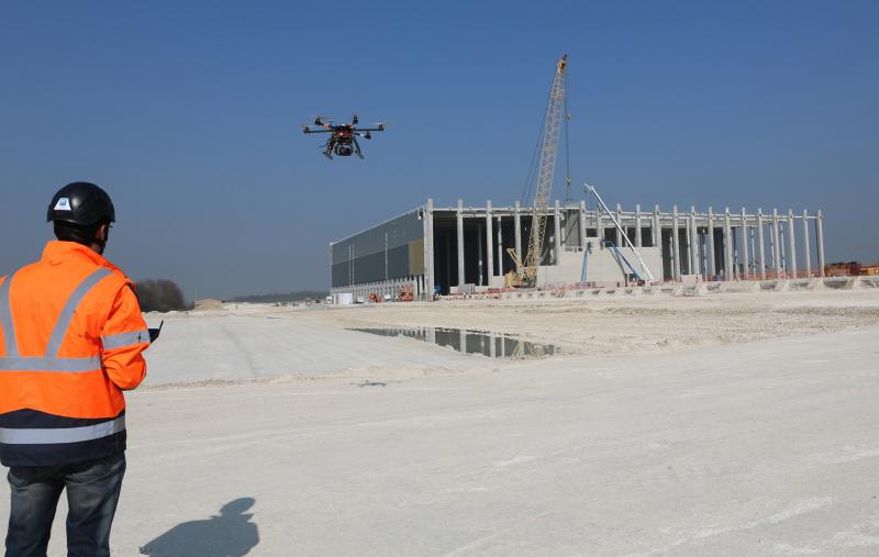 Suivi de chantier de construction d'une plateforme logistique.